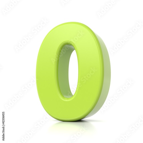 Illustration: 3D green number collection - 0 3D green number collection - 0