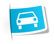 blaues Schild Auto