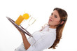 Waitress serving drinks
