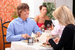 Couple eating in a restaurant