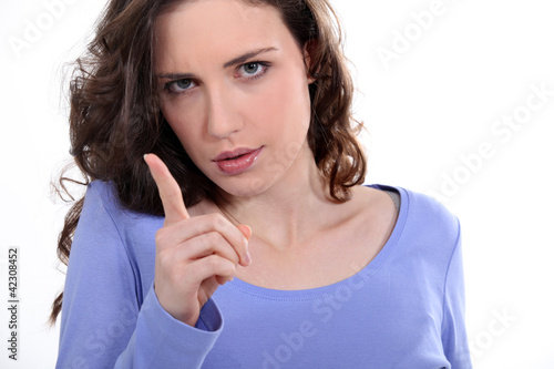 Photo: Woman wagging her finger Woman wagging her finger