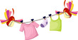 Vector: Cute birds with clothesline Cute birds with clothesline