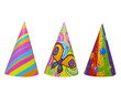 Set of party hats isolated