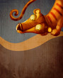 Illustration of  the Tiger/Vintage background with a tiger