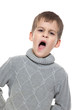 Cute boy yawning