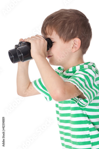 Photo: Boy holding binoculars Boy holding binoculars