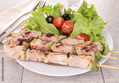 Photo: grilled meat and vegetables grilled meat and vegetables