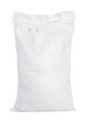 White canvas sack with full fertilizer isolated on white backgro