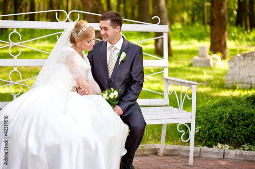 Photo: happy bride and groom happy bride and groom