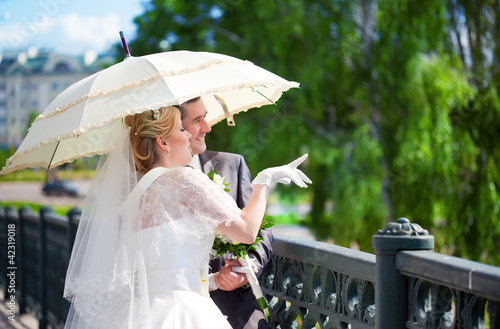 Photo: happy bride and groom happy bride and groom