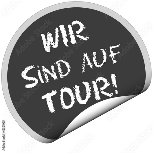 Illustration: TF-Sticker rund curl unten WIR SIND AUF TOUR TF-Sticker rund curl unten WIR SIND AUF TOUR