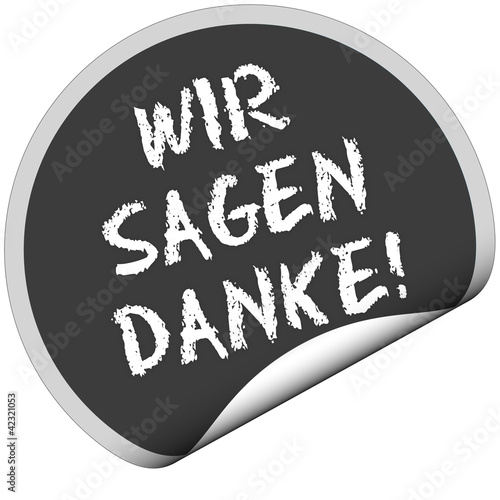 Illustration: TF-Sticker rund curl unten WIR SAGEN DANKE! TF-Sticker rund curl unten WIR SAGEN DANKE!