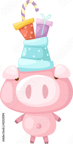 Vektor: pink pig vector illustration pink pig vector illustration