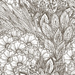 Vector seamless eastern pattern in black and white