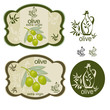 Vintage green olive label set