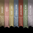 Collection of vertical ribbons for design