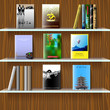 Bookshelf with books