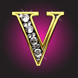 Vector golden figure with diamonds