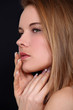 Closeup of a woman and her French manicure