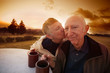 Foto: Woman Kisses Shy Man Woman Kisses Shy Man