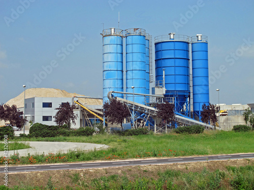 Photo: high silos to contain the cement and the sand for the building i high silos to contain the cement and the sand for the building i
