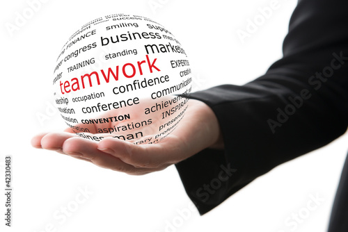 Photo: Concept of teamwork in business Concept of teamwork in business