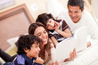 Family reading a book