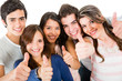Friends with thumbs up