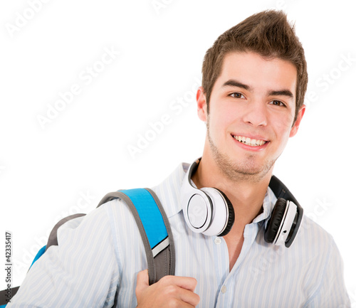 Photo: Casual student with headphones Casual student with headphones