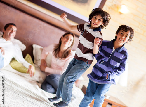 Photo: Kids jumping on the bed Kids jumping on the bed