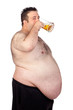 Foto: Fat man drinking a jar of beer Fat man drinking a jar of beer