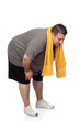 Foto: Fat man playing sport Fat man playing sport