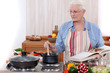Old woman cooking