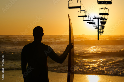 Photo: Surfer watching the waves Surfer watching the waves