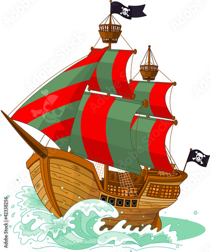 Vektör: Pirate Ship Pirate Ship
