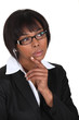 Thinking businesswoman
