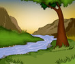 Vektor: ฺBeautiful river in the forest ฺBeautiful river in the forest