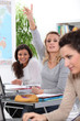 Student asking question in class