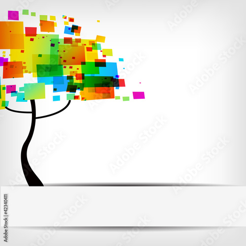 Vector: the abstract tree colorful background the abstract tree colorful background