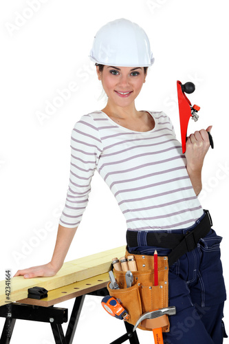 Photo: Female carpenter Female carpenter