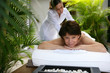 Woman enjoying a back massage