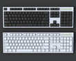 Black and white 3D keyboards