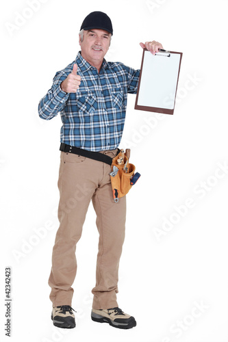 Photo: Site inspector giving the thumbs-up Site inspector giving the thumbs-up