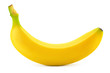 One banana on white background