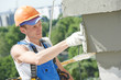 facade builder plasterer at work