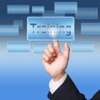 pushing  Training  button on a touch screen interface