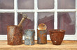 Rusty tin cans