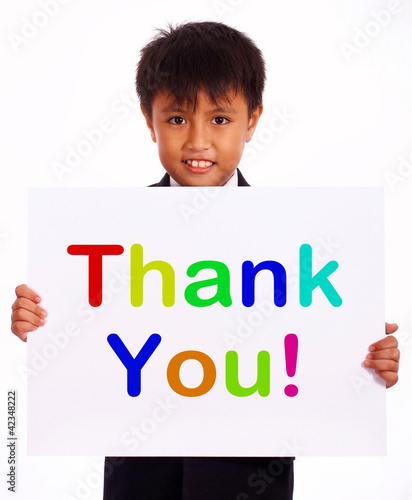 Photo: Thank You Sign As Thanks Message From Kid Thank You Sign As Thanks Message From Kid