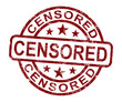 Censored Stamp Shows Prohibited And Censorship