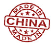 Made In China Stamp Shows Chinese Product Or Produce